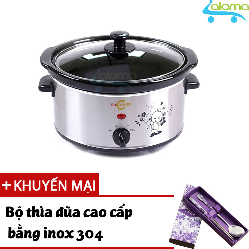 Nồi nấu chậm hầm kho nấu cháo dinh dưỡng 3.5 lít BBcooker BS35 - Tặng bộ thìa đũa Inox