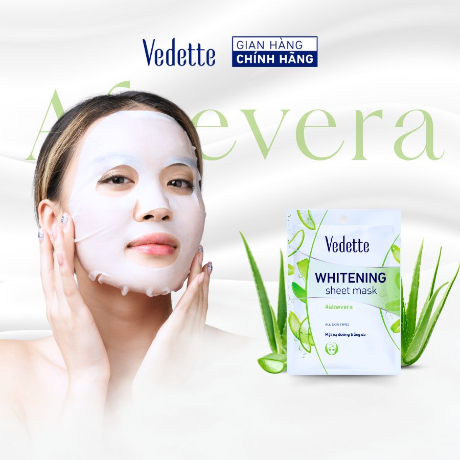 Mặt nạ giấy trắng da Vedette Nha Đam 22ml (TPM017)