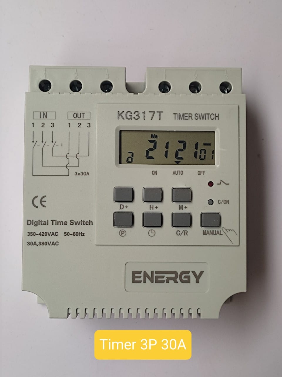 Công tắc hẹn giờ 3 pha kỹ thuật số kg317t 30a 380v din rail
