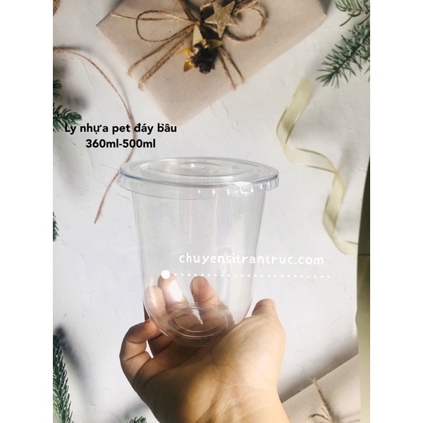 Combo 50 ly nhựa pet đáy bầu 360ml hoặc 500ml