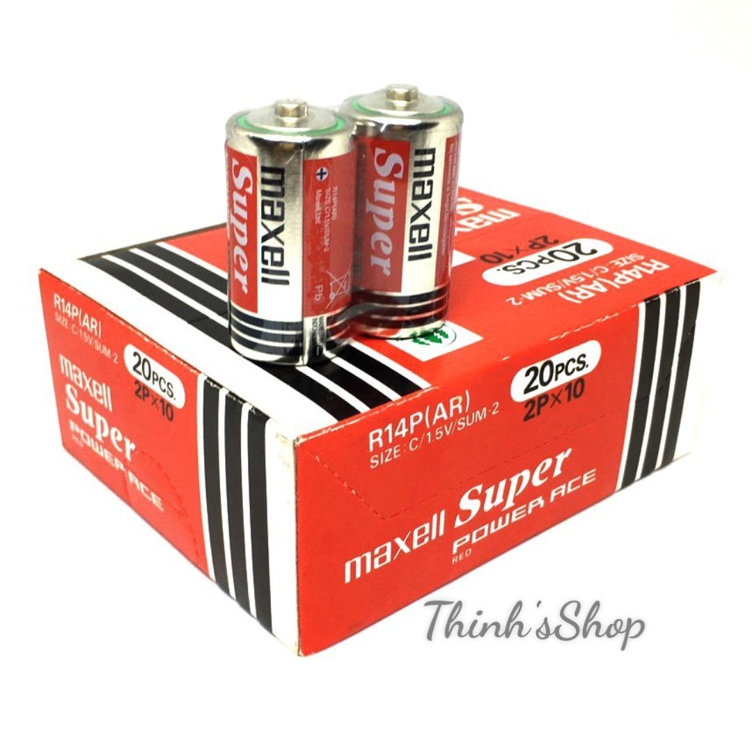Pin trung size c maxell r14 vỉ 2 viên 1.5v