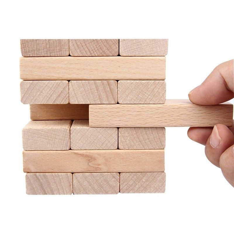 200 Thanh rút gỗ xếp hình, domino ( ko có logo)  ( kích thước 7.5*2.5*1.5cm)