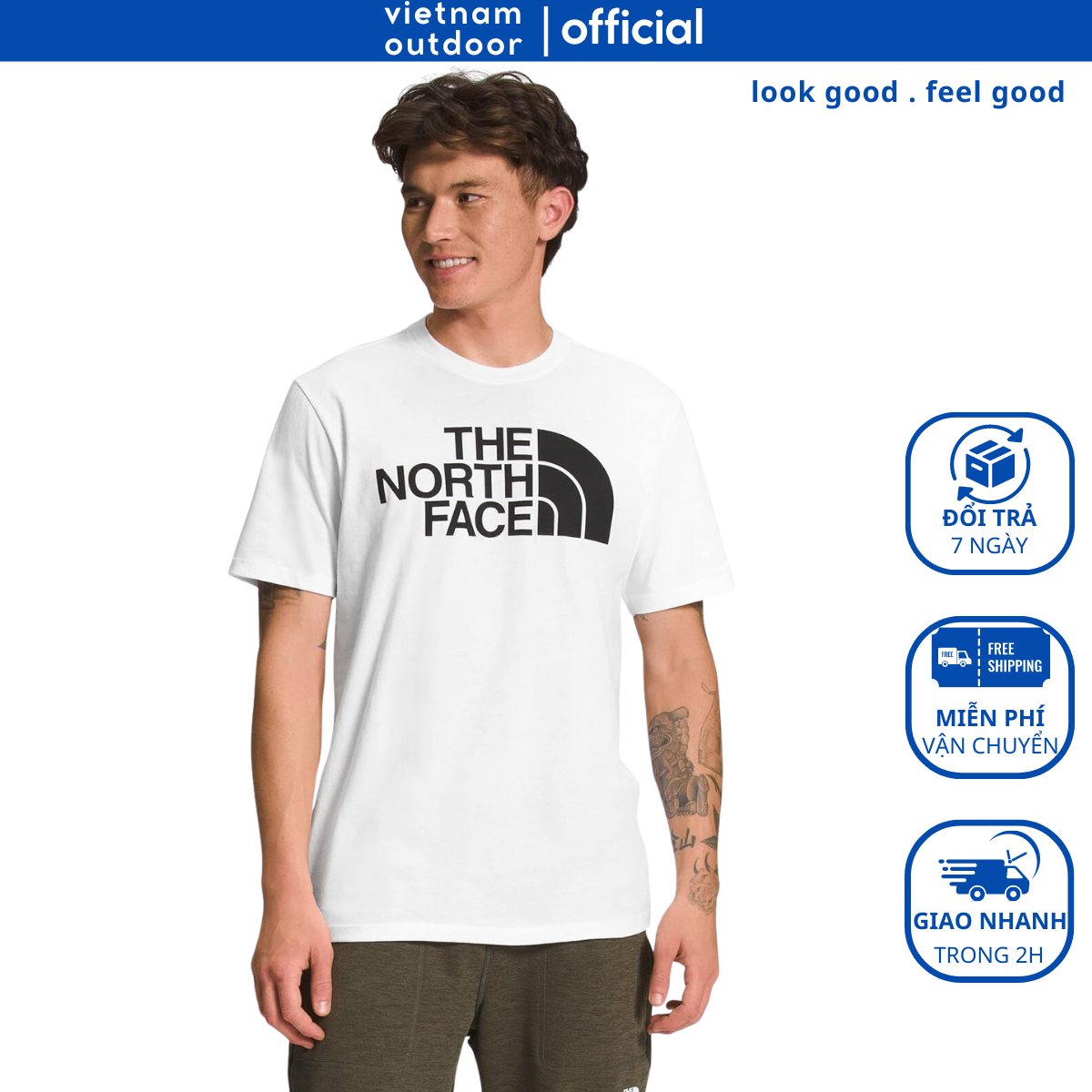 Áo Thun Thời Trang Nam THE NORTH FACE Cotton Thoáng Mát Co Giãn 4 Chiều Thấm Hút Mồ Hôi