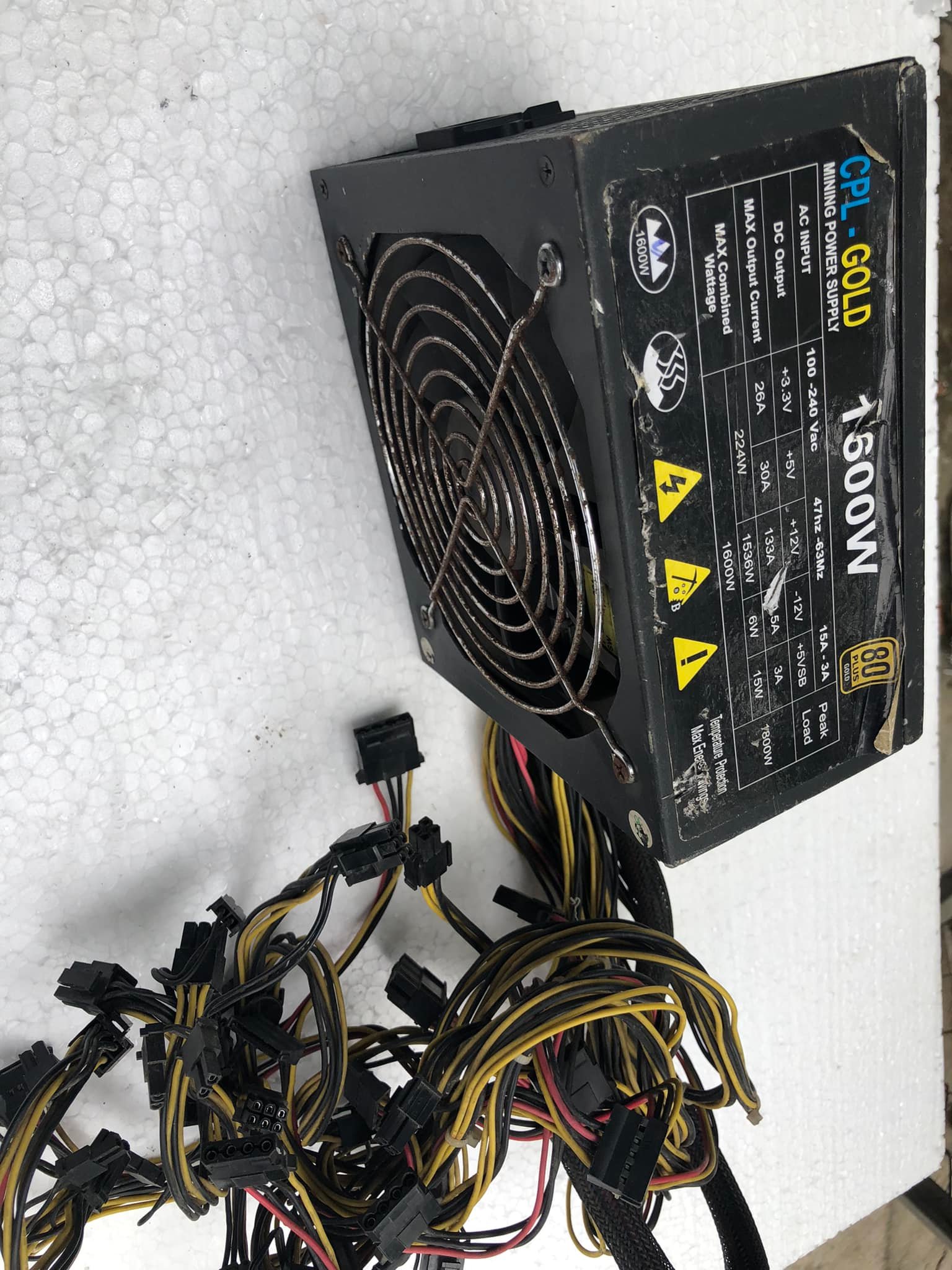 Bộ nguồn máy tính đào bitcoin cpl gold 1600w công suất thật