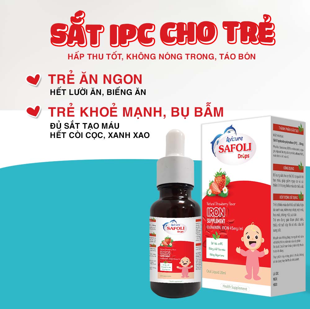 Avisure Safoli Drop - sắt hữu cơ nhỏ giọt cho bé (lọ 20ml)