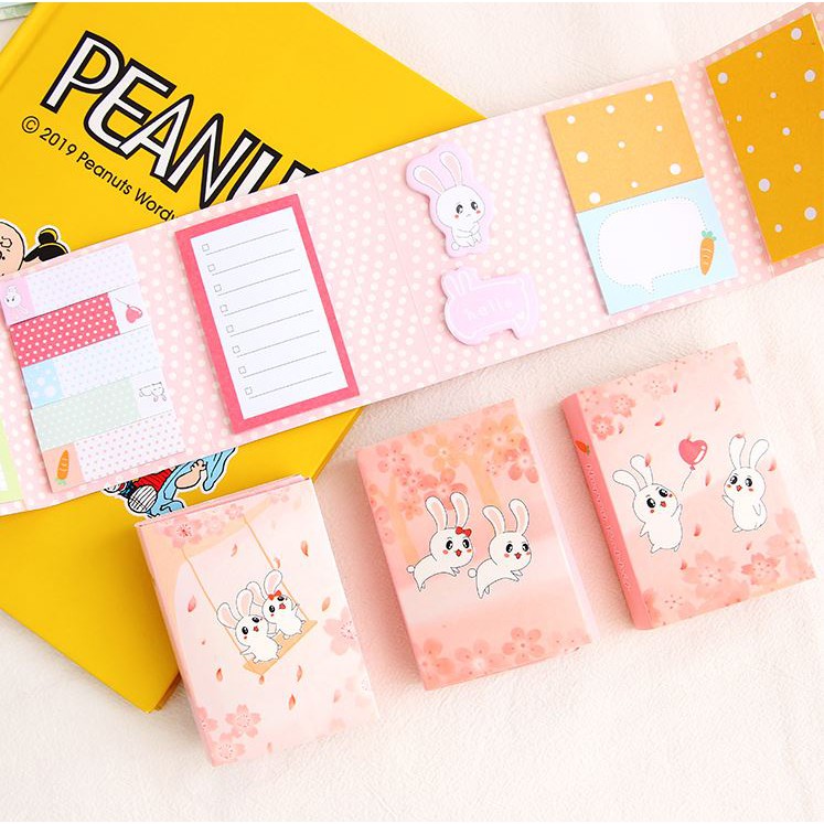Giấy note thỏ xinh dạng quyển sổ nhỏ cầm tay tiện lợi mang theo h125