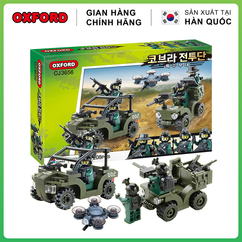 Đồ Chơi Trẻ Em Lắp Ráp Quân Đội - Lego Lính - Xe Tăng Oxford CJ3656 gồm 208 Chi Tiết Nhập Khẩu 100% - Phát Triển Tư Duy Logic Cho Bé Từ 8 Tuổi | Handskid