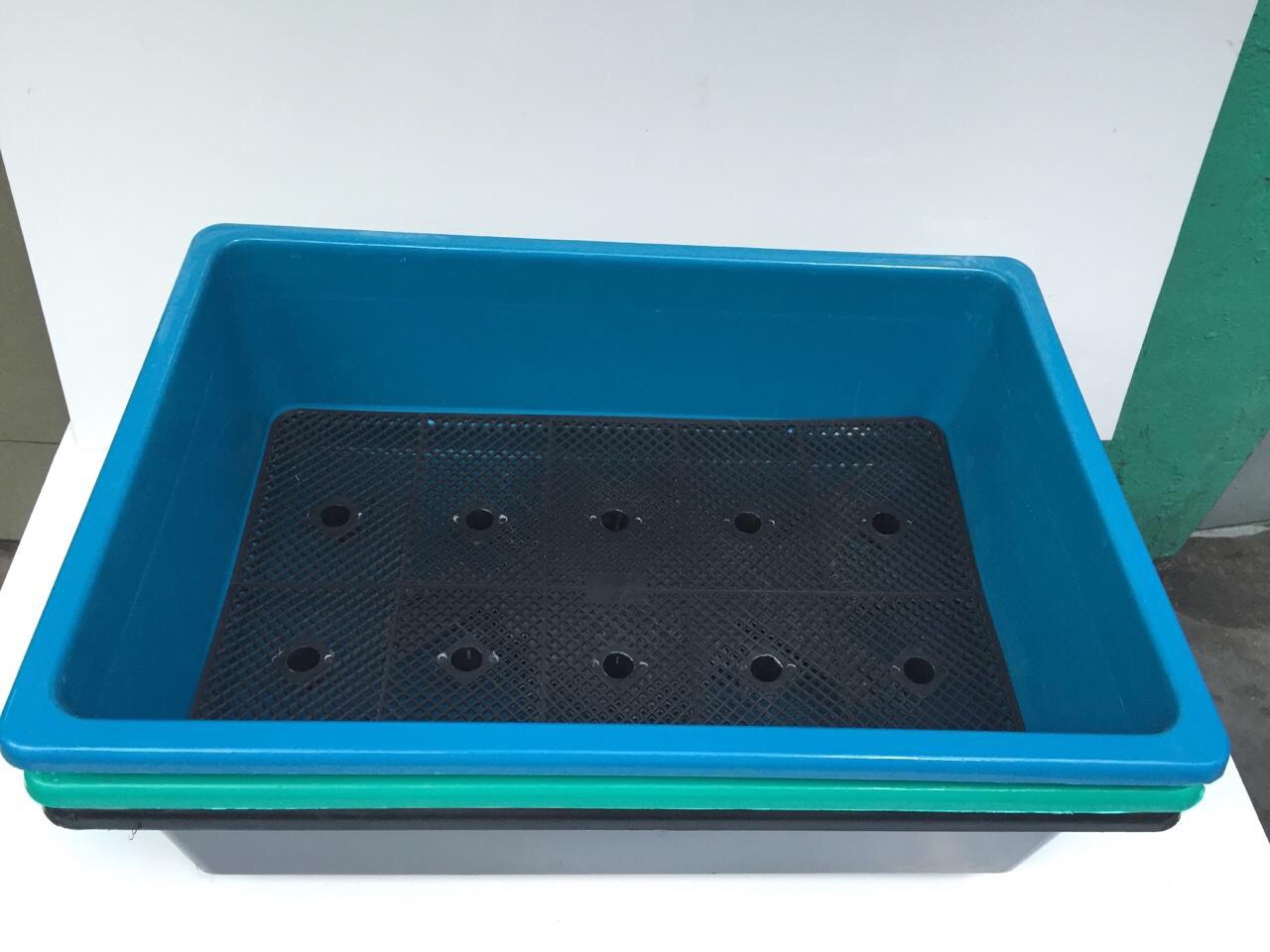 COMBO 05 Chậu nhựa trồng rau CỠ LỚN sạch thông minh | Khay trồng rau thế hệ mới (KT 65x44x21cm)