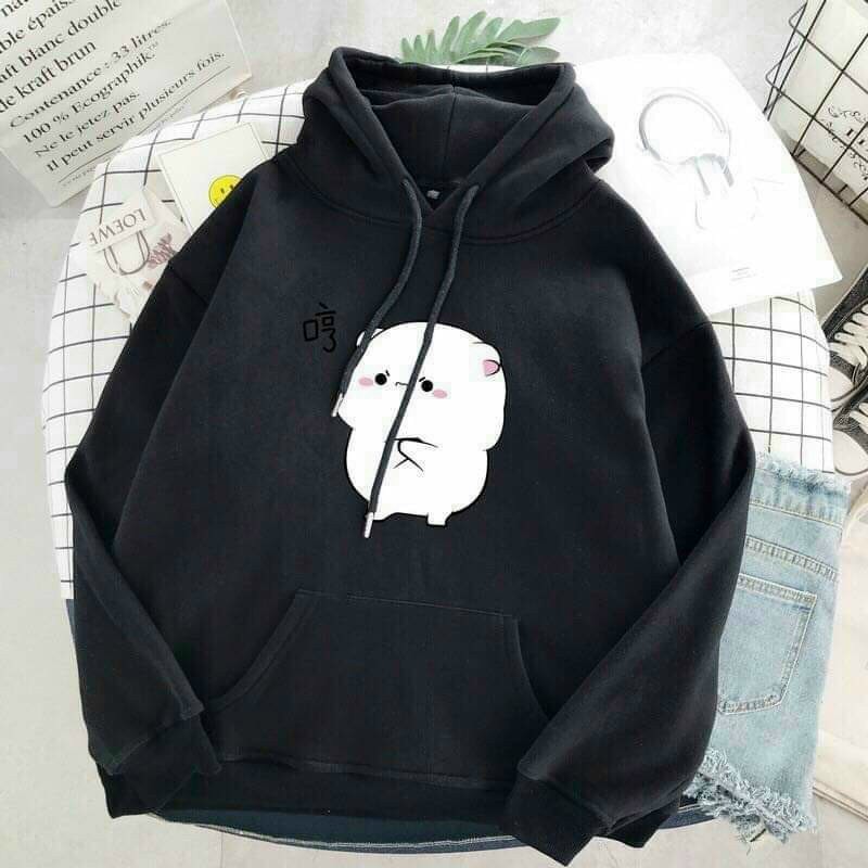 ÁO HOODIE UNISEX ÁO KHOÁC NỮ VẢI NỈ DÀY MỊN TRÒNG ĐẦU MŨ LIỀN IN HÌNH HOẠT HÌNH SIÊU DỄ THƯƠNG