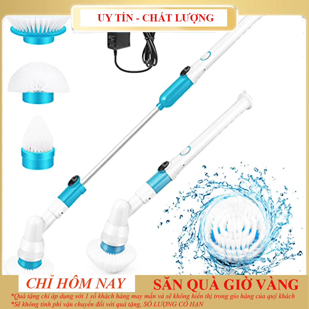 Máy Cọ Rửa Nhà Vệ Sinh Đa Năng, Máy Cọ Rửa Nhà Tắm, Máy Cọ Rửa Cầm tay [HÀNG CAO CẤP] - Bàn Chải Làm Sạch Siêu Mạnh Cho Nhà Bếp, Phòng Tắm, Phòng Khách. Với 3 Đầu Bàn Chải Có Thể Thay Thế