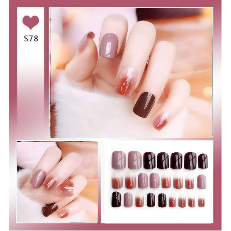 Hộp 24 Móng tay giả , nail giả , móng giả A100 (Tặng keo dán móng tay )