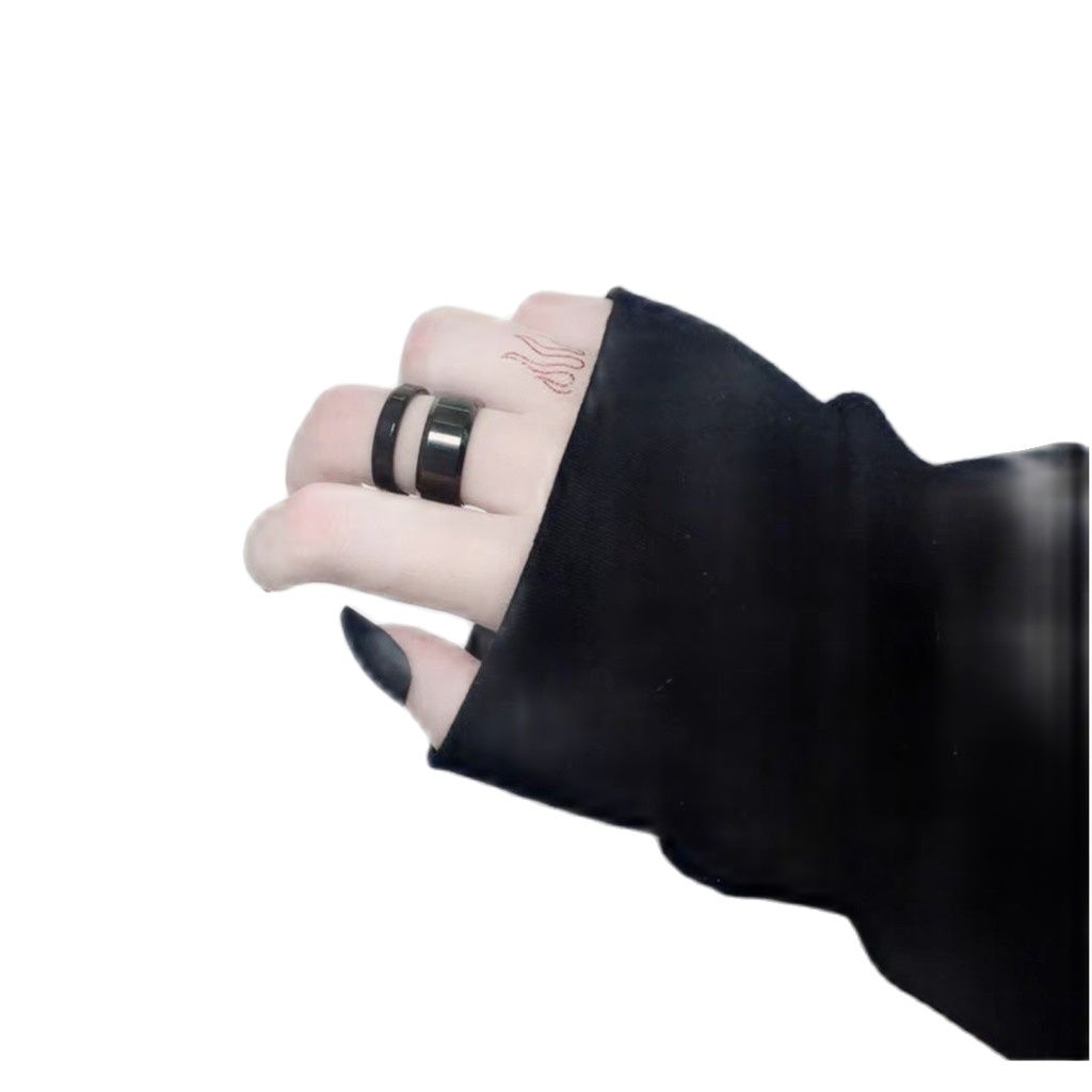 Nhẫn Thép titan trơn nam nữ vát cạnh cá tính không gỉ siêu bền-N009