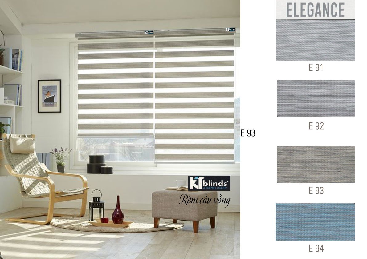 Rèm cầu vồng Hàn Quốc cao cấp, hệ Elegance chống nắng 90%, đặt theo yêu cầu