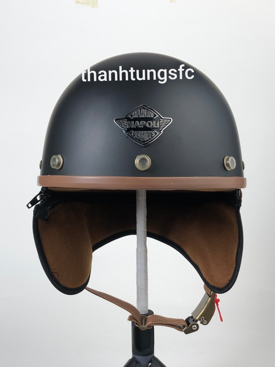 [HCM]nón bảo hiểm 1/2 đầu NAPOLI kiểu nón phi công mẫu mới siêu đẹp(bảo hành 12 tháng)