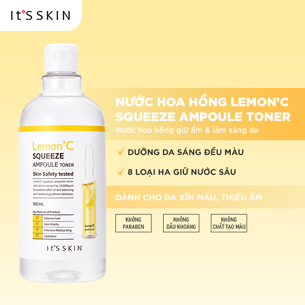 Nước hoa hồng  Lemon' C Squeeze Ampoule Toner 500ml