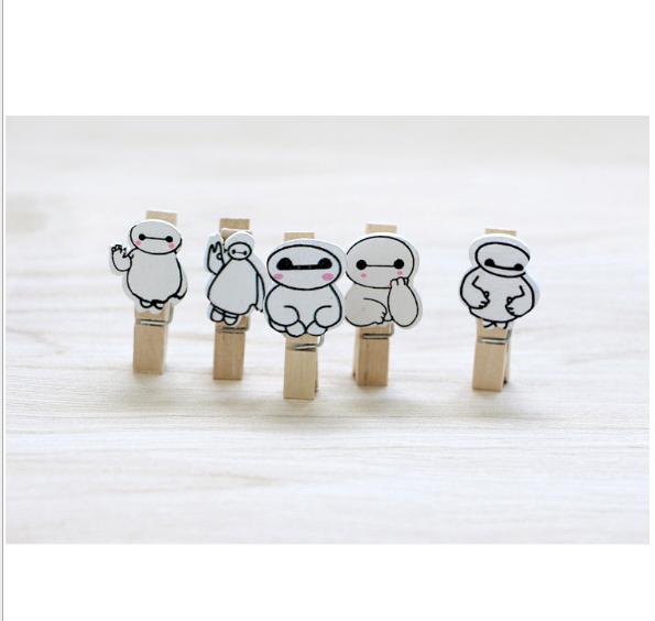 10 kẹp gỗ hình robot baymax