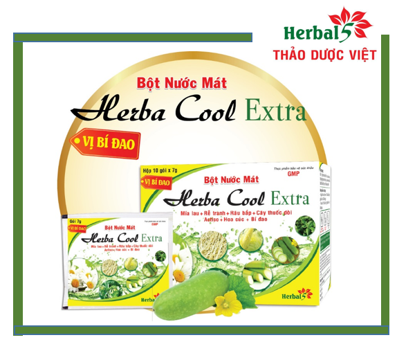Bột nước mát herbacool vị bí đao - mát gan, lợi tiểu, thanh nhiệt cơ thể.