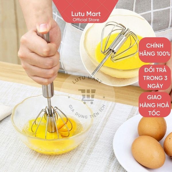 Cây đánh trứng inox có trục xoay tự động, cây đánh bột, cây đánh bọt cà phê cầm tay tự động – lutu mart
