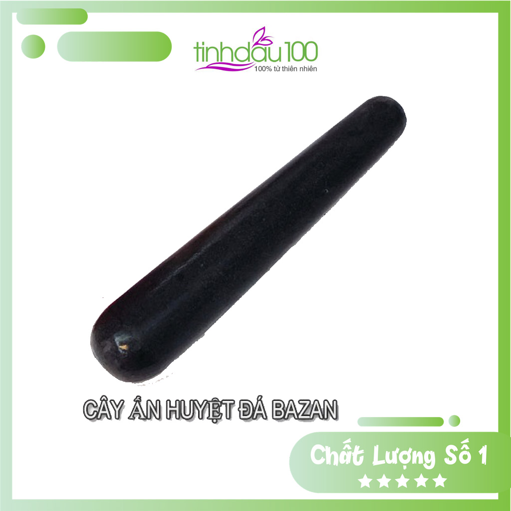 Cây đá nóng ấn huyệt, đá tự nhiên, đá bazan kích thước 11.5x2x0.8cm Tinh Dầu 100 Store