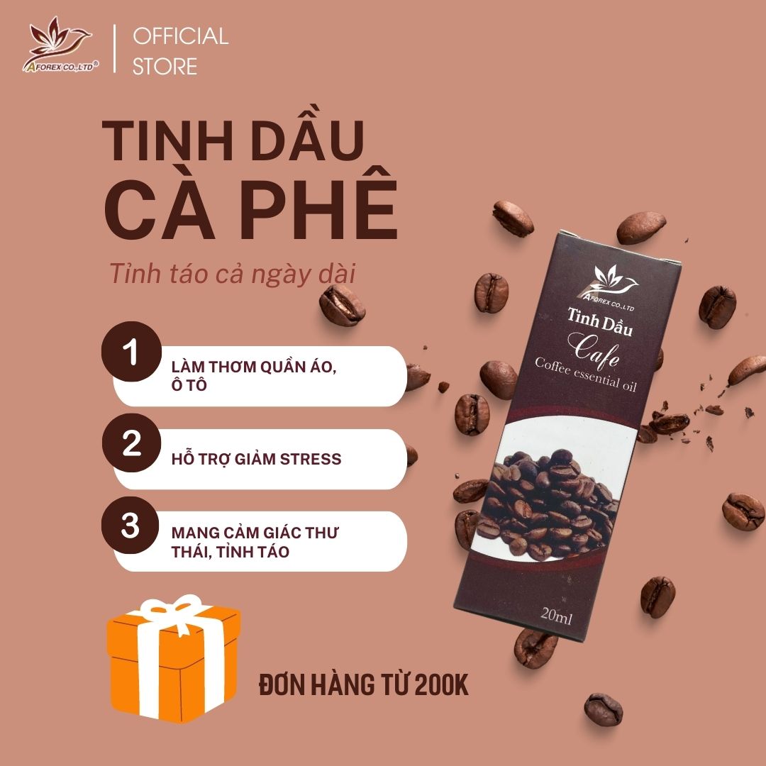 Tinh dầu Aforex Cà phê 20ml làm thơm phòng, giúp tỉnh táo cả ngày