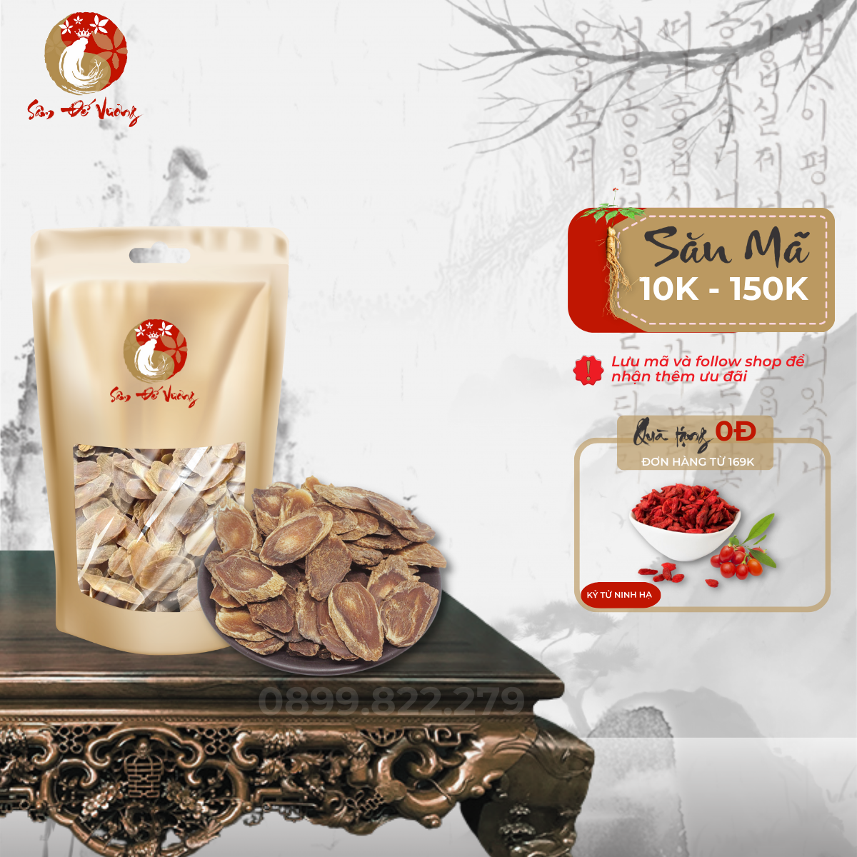 Hồng sâm thái lát hàn quốc 8 năm tuổi 100gr - ginseng korea xuất khẩu lát to, thơm - bồi dưỡng sức khỏe - sâm đế vương