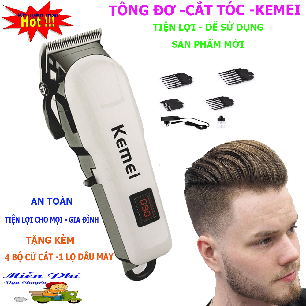 [HCM](LOẠI TỐT) TÔNG ĐƠ CẮT TÓC CHUYÊN NGHIỆP KEMEI KM 809hiết Kế Với Lưỡi Cắt An Toàn Và Đi Kèm 4 Cữ Căn Độ Dài Theo ý Muốn.Máy Thiết Kế Đa Năng Cắt Được Rất Nhiều Thứthiết kế nhỏ gọntinh tếhiện đại(bh 12 tháng)