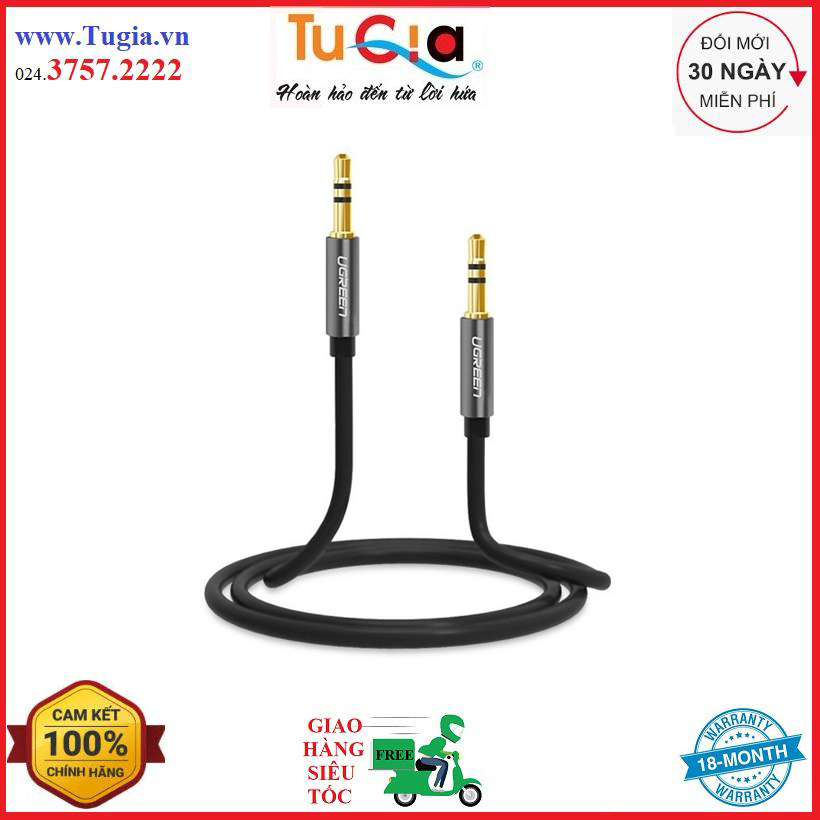 Dây loa 1 ra 1 dài 1m đầu mạ vàng 24k cao cấp ugreen 10733 - hàng chính hãng