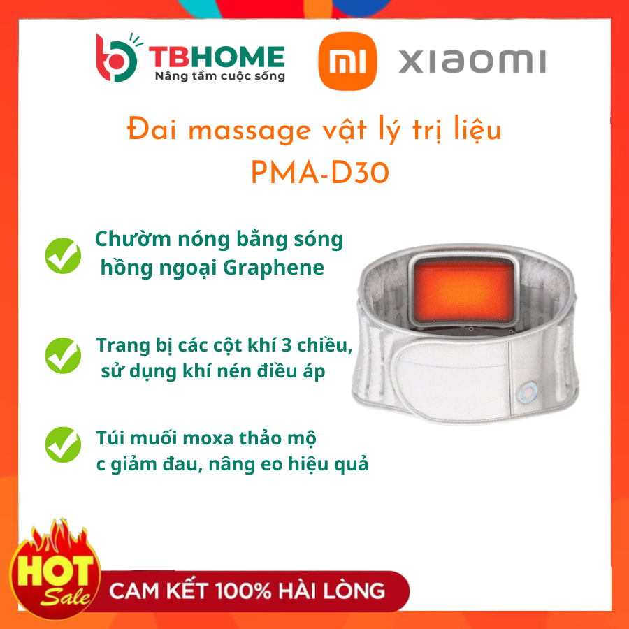 Đai massage vật lý trị liệu PMA-D30, mát xa túi khí thông minh giúp giảm đau lưng, chườm nóng, định hình cột sống hiệu quả