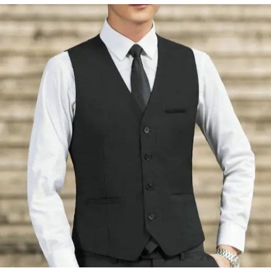 Áo Gile đen nam cao cấp Ghile thiết kế công sở Áo ghi lê màu đen sang trọng đẹp