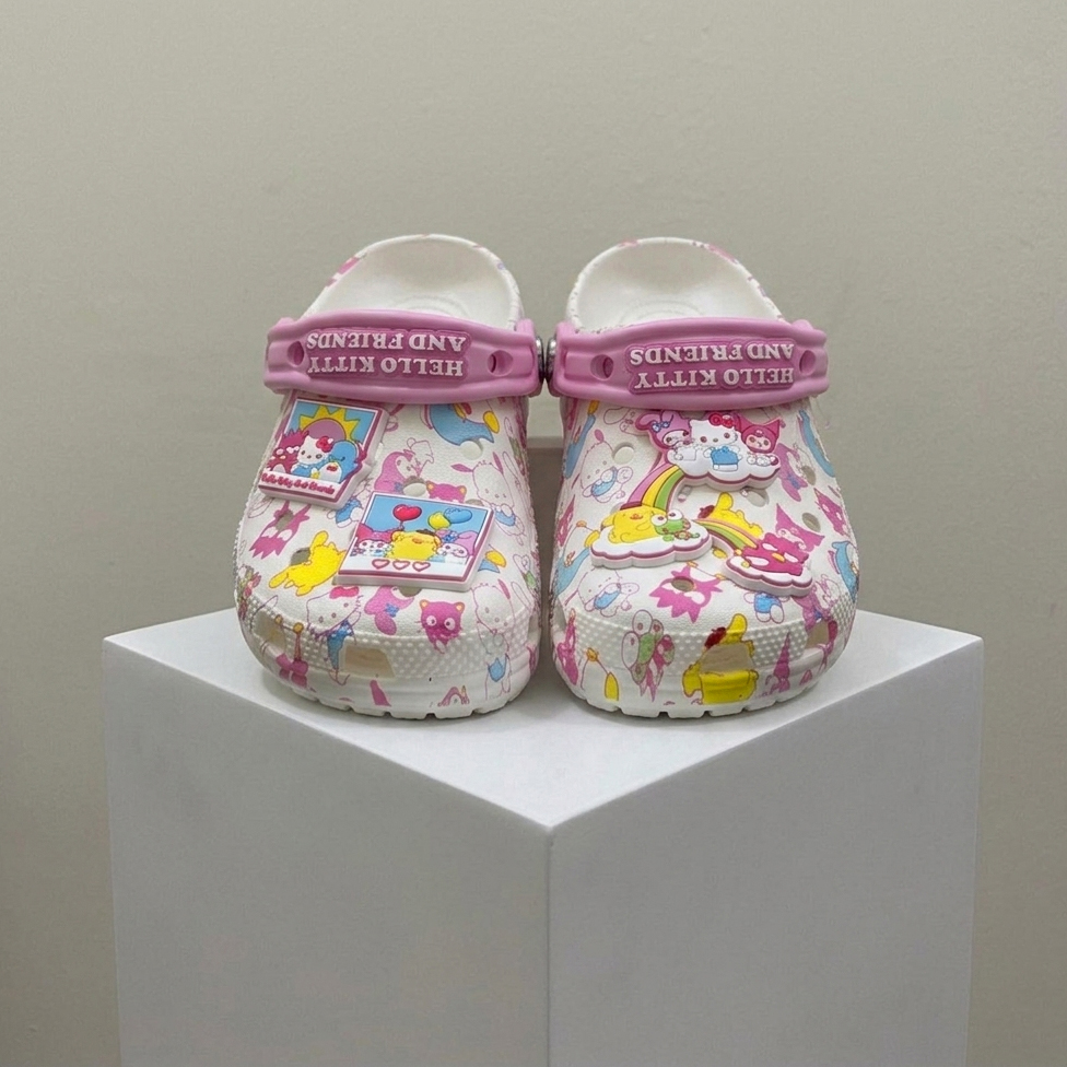 Sục nhựa bé gái Hello Kitty and Friends clogs, dép nhựa cho trẻ siêu bền, siêu nhẹ, tặng full charm gắn liền dép.