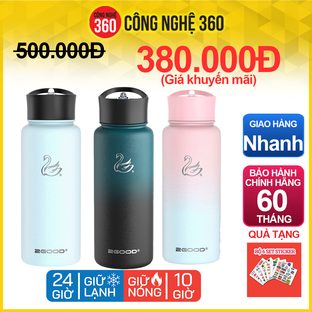 Bình giữ nhiệt 2good flask wide mouth wm-02 946ml