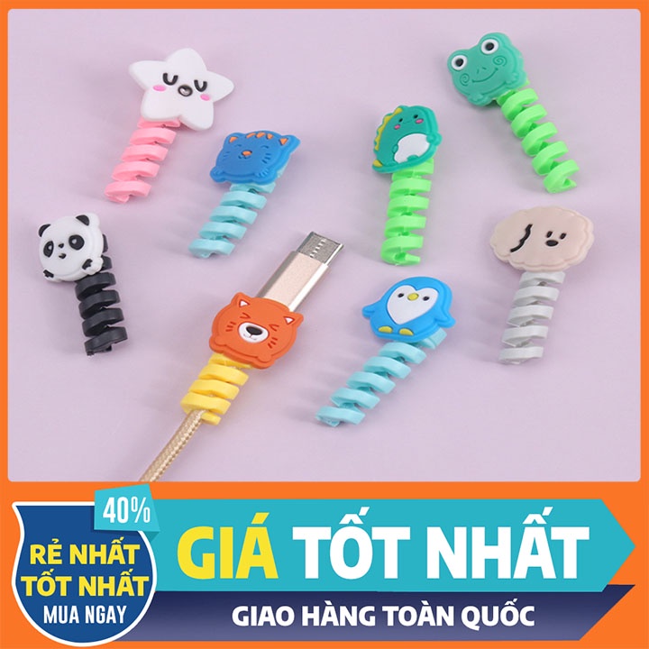 Dây Lò Xo Bọc Bảo Vệ Đầu Dây Cáp Màu Sắc Dễ Thương có hình Siêu cute
