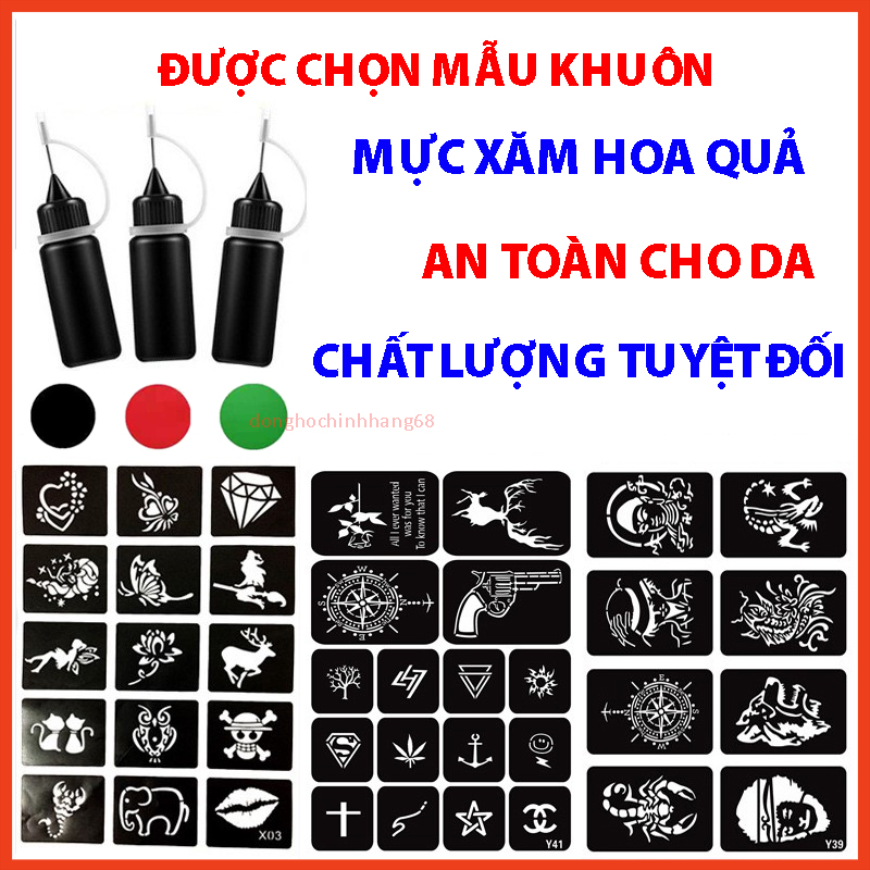 ❤️Được Chọn Khuôn Và Mực❤️ Hình Xăm Dán 15 Ngày 1 Bộ Gồm Mực + Khuôn A4 ( 20-70 Hình ) Hình Xăm Không Trôi Chống Nước, Phù Hợp Với Mọi Lứa Tuổi An Toàn Tuyệt Đối Cho Da, Hình Xăm Tạm Thời 15 Ngày Chất Lượng Cao