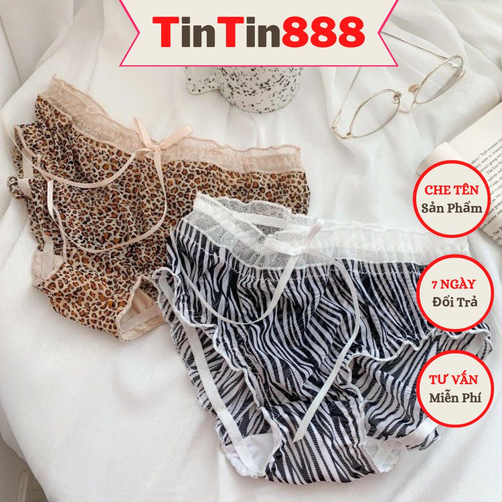 Quần lót nữ ren da beo mềm co dãn nhiều - Quần lót của nữ da báo cá tính sexy cao cấp  thoáng mát - Quần chíp xịp xì nâng mông kháng khuẩn 3305 - TinTin888
