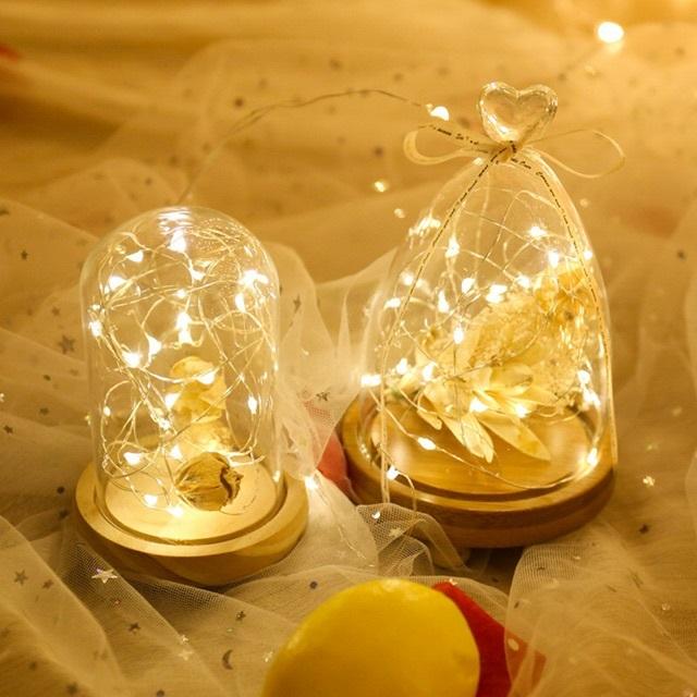 DÂY ĐÈN TRANG TRÍ LED ĐOM ĐÓM FAIRY LIGHT MÀU VÀNG CỔNG USB TIỆN DỤNG 5M 50 BÓNG