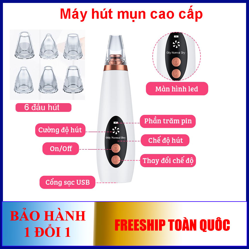 Máy hút mụn cầm tay dụng cụ làm sạch lỗ chân lông giúp hút mụn cám mụn đầu đen cao cấp mẫu mới 2022