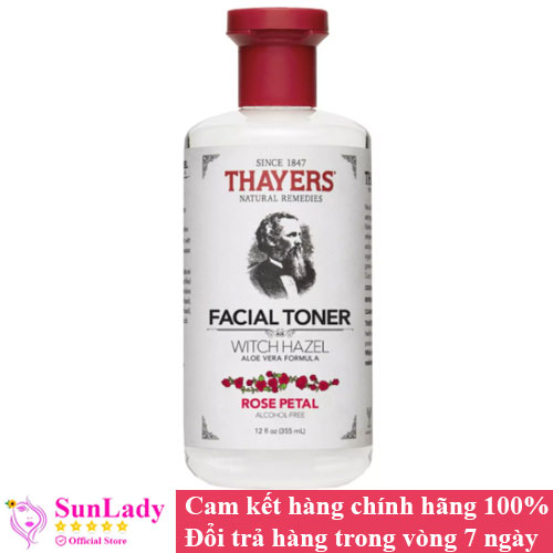 Nước Hoa Hồng Không Cồn Toner Thayers Witch Hazel Rose Petal 355ml