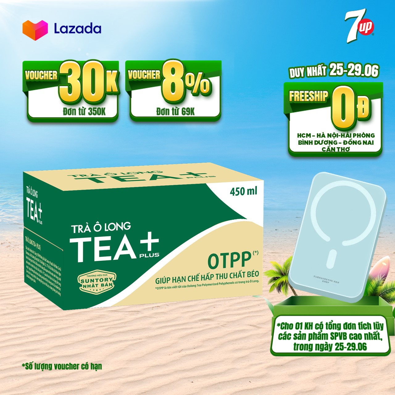 Thùng 24 Chai Trà Ô long Tea+ (450ml /chai)