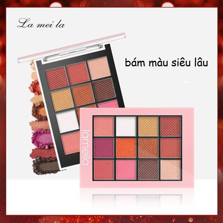 Bảng phấn mắt nhiều màu 12 ô, bảng phấn mắt BÁM MÀU SIÊU LÂU tặng cọ tán