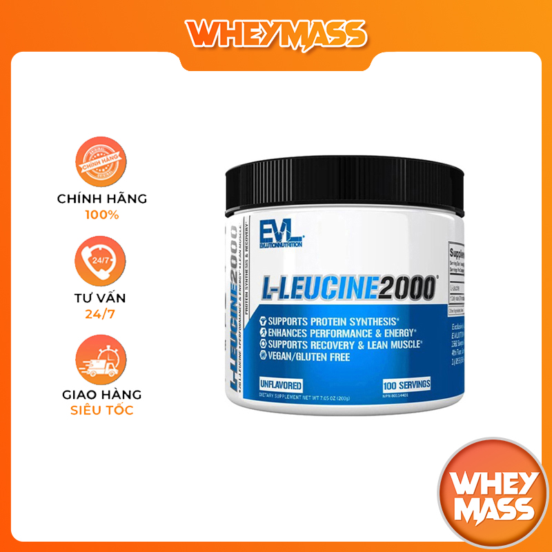 Evl L Leucine 2000 Phục Hồi Và Phát Triển Cơ Bắp (100 Lần Dùng) - Không Mùi Vị - USA