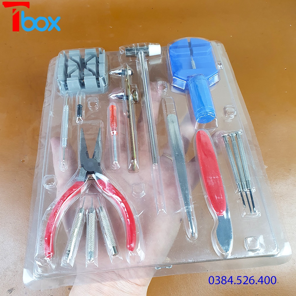 Bộ dụng cụ sửa chữa đồng hồ tại nhà,cắt mắt đồng hồ, thay dây đồng hồ, bộ phụ kiện 16 chi tiết tiện lợi