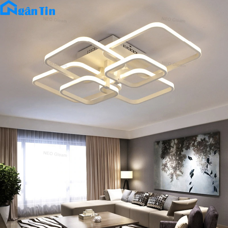 Đèn Mâm LED Ốp Trần Hiện Đại Trang Trí Phòng Khách Led 3 Chế Độ Màu MO931D Ngân Tin (Tặng kèm remote điều khiển tiện dụng)
