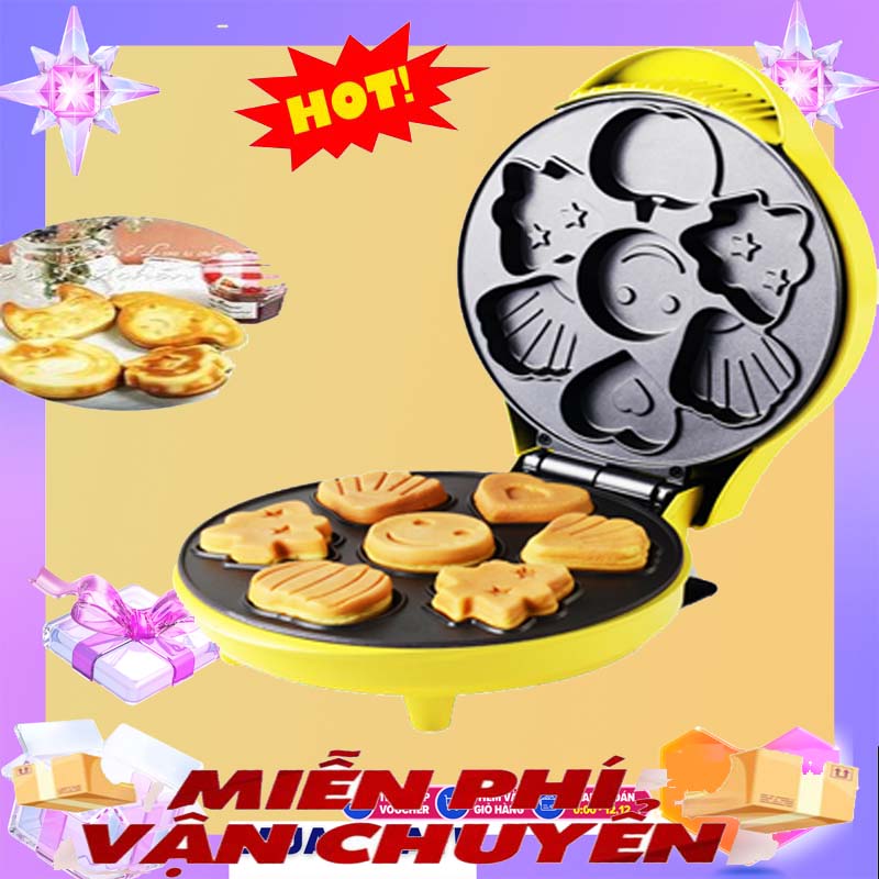 Máy làm Bánh Máy làm Bánh Hình Thú Có 7 khuôn làm hình thú ngộ nghĩnh Máy nướng bánh hình thú mini Khuôn Làm Bánh Bông Lan Nướng Chống Dính Máy Nướng Bánh Hình Thú - Thiết kế cao cấp - Nướng bánh dễ dàng.