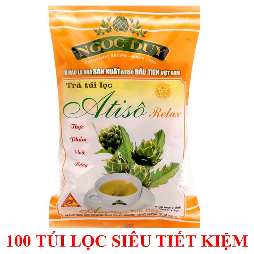Trà atiso túi lọc relax thượng hạng Ngọc Duy gói cam 200g giúp giải độc gan thanh lọc cơ thể ngủ ngon làm đẹp da và tốt cho người tiểu đường