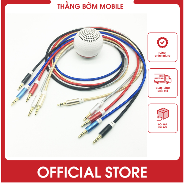 Dây cáp nối loa 2 đầu 3.5 dài 1M kết nối loa , laptop, điện thoại.,,. Bảo hành 6 tháng