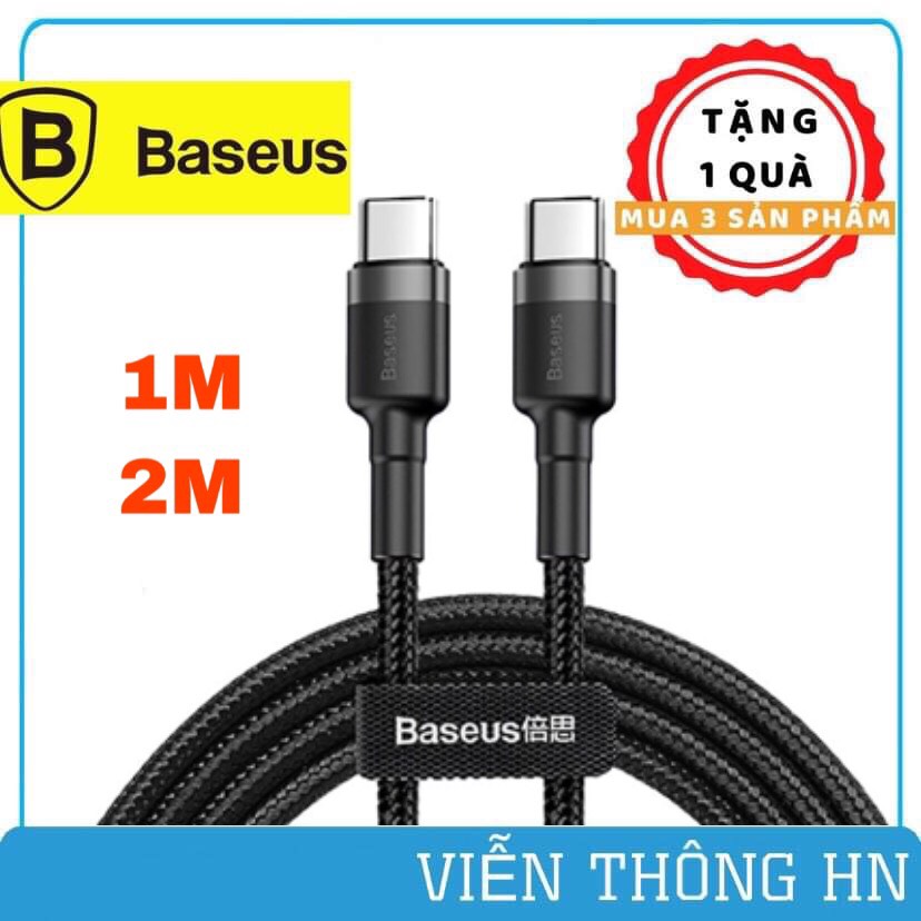 Dây sạc nhanh 2 đầu type c baseus 60w - cáp sạc dài 1m 2m type c bọc dù chống gập gãy cho sam sung oppo ipad ....
