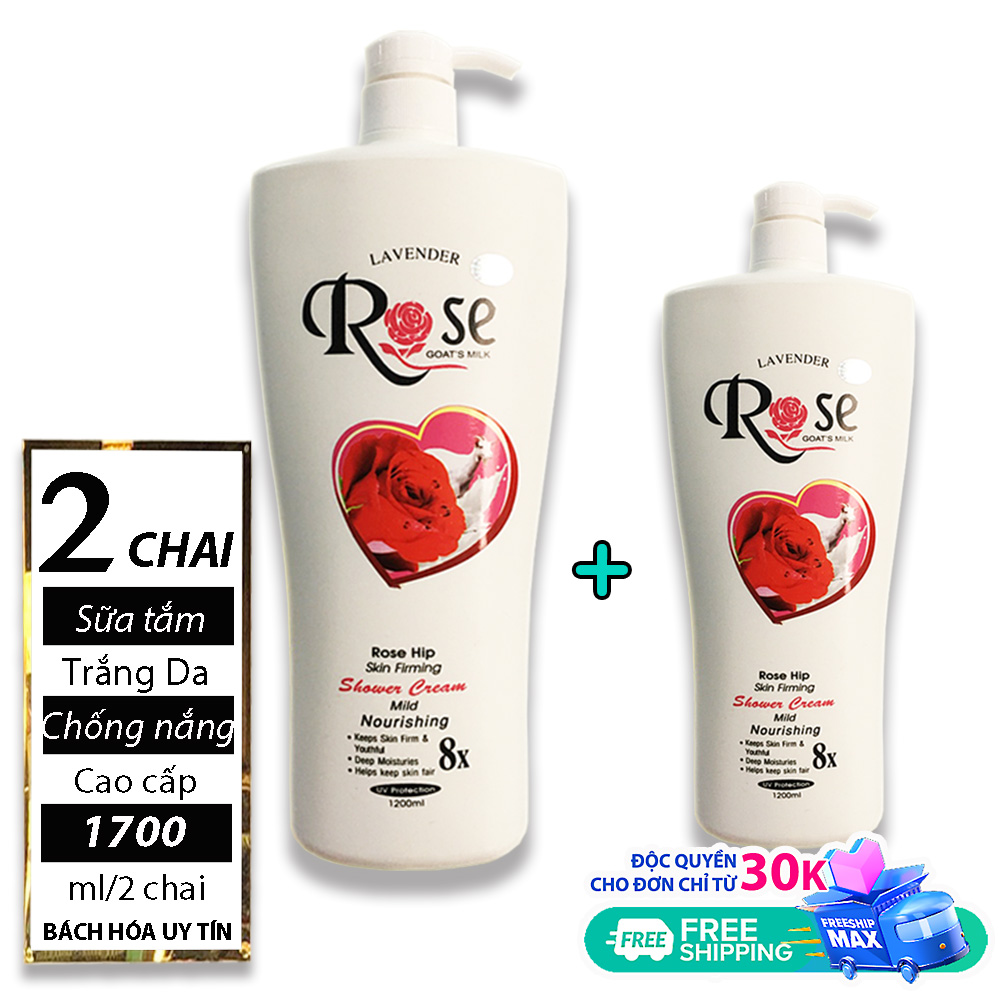 [ HƯƠNG THƠM NGẤT NGÂY ] [ Combo 02 Chai ] Sữa tắm ROSE 8x 1200ml + Sữa tắm Rose 8x 500ml Chai to khổng lồ. (Date : 01/2023)BÁCH HÓA UY TÍN