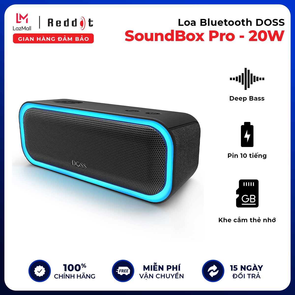[MỞ BÁN GIÁ HỦY DIỆT] Loa Bluetooth DOSS SoundBox Pro - 20W - Hàng Chính Hãng - Reddot  Mall
