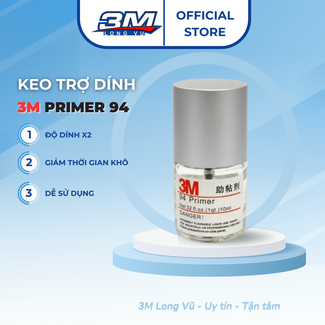 Keo trợ dính 3M 94 Primer tăng độ kết dính cho băng 2 mặt, hỗ trợ dán phụ kiện xe - 3M Long Vu