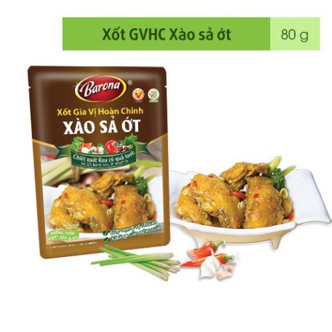 Xốt Gia Vị Hoàn Chỉnh Barona - Xào Sả Ớt 80g
